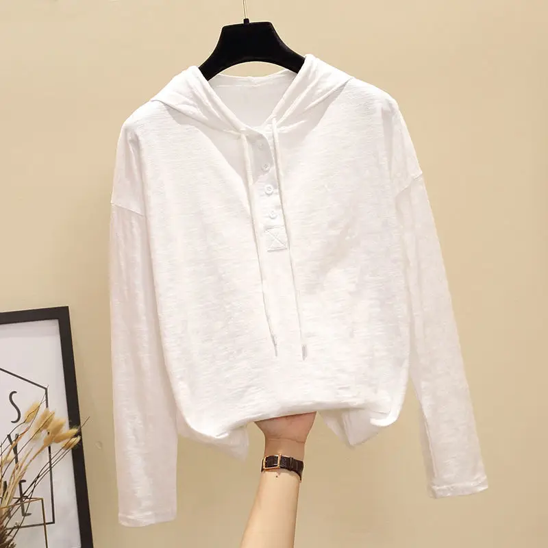 Summer New Women's Pullover Sweater Loose Commuter Casual Hooded Top