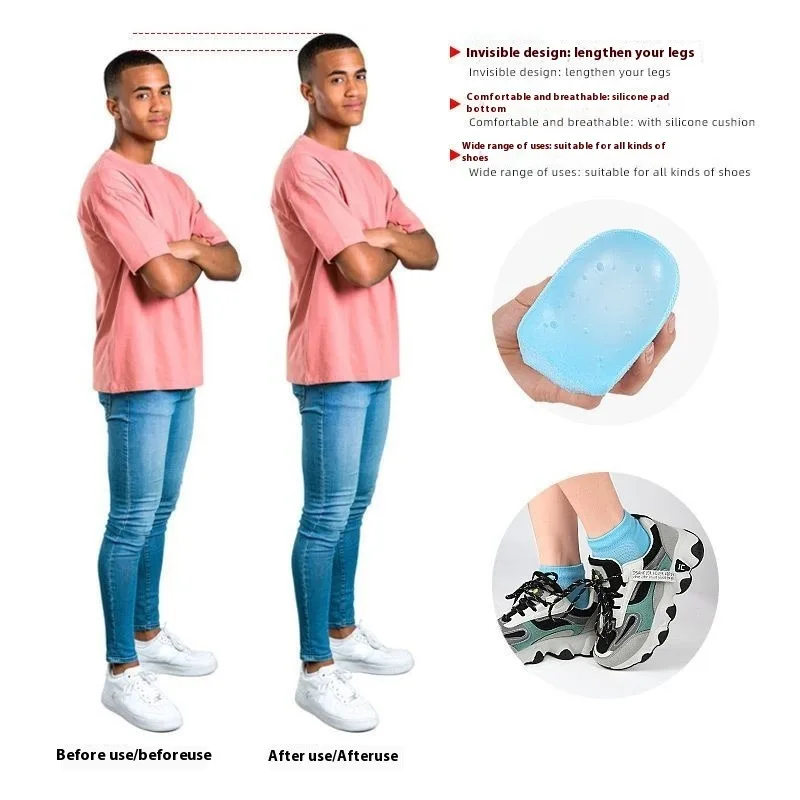 Невидимые стельки для увеличения роста, мужские и женские дышащие противоскользящие подушки для обуви, удобные полупрокладки, носки, кроссовки с подкладкой, обувь
