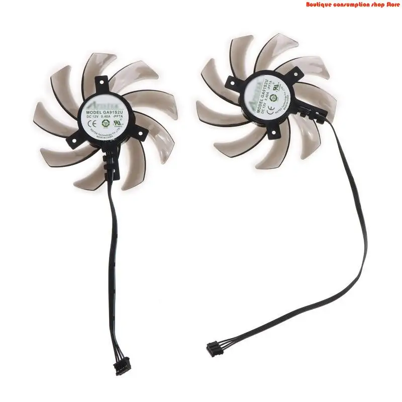 L9NA 2PCS 85MM Graphics Card Cooling Fan GA91S2U 4Pin 12V Cooler for PALiT for PNY
