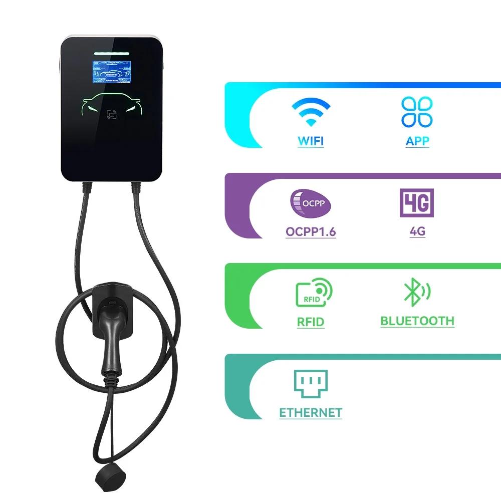 أفضل بائع 11kw 30A ev wall box ev محطة شحن مقاوم للماء مع rfid wallbox محطات شحن السيارة الكهربائية السريعة ev
