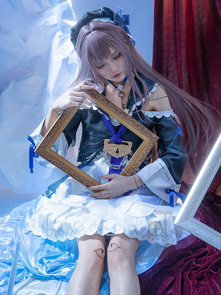 Game Honkai: Star Rail Herta Cosplay Costume Halloween Party Outfit Clothing Anime Cosplay Wig Suit Lovely Lolita Dress image 4