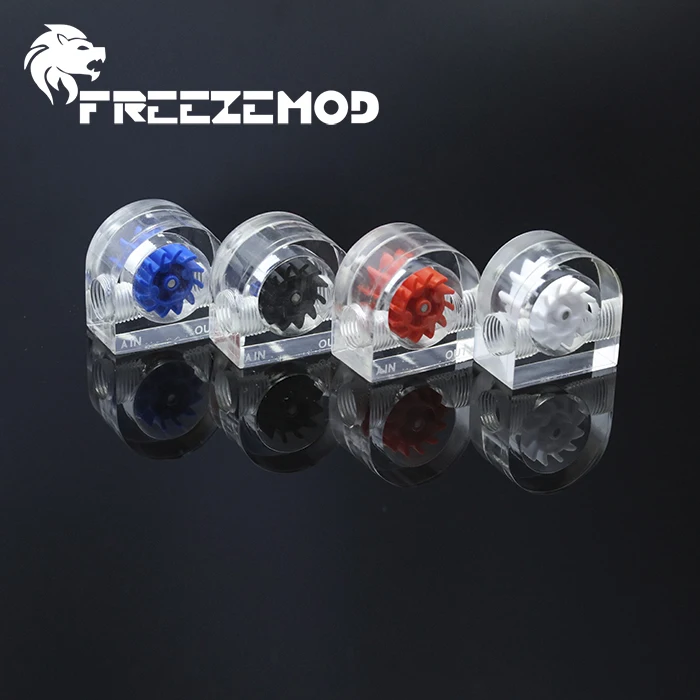 FREEZEMOD 표시기 원형 액체 흐름 반원 흐름 계량기 타코미터, 물 흐름 모니터링 개조용 물 냉각기 관찰