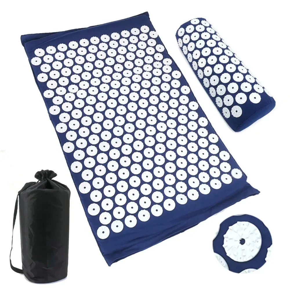 Profession Acupressure Massage Yoga Mat Touchpoints Relieve Back Body Pain Stress Spike Mat Acupuncture Mat with Pillow Cover