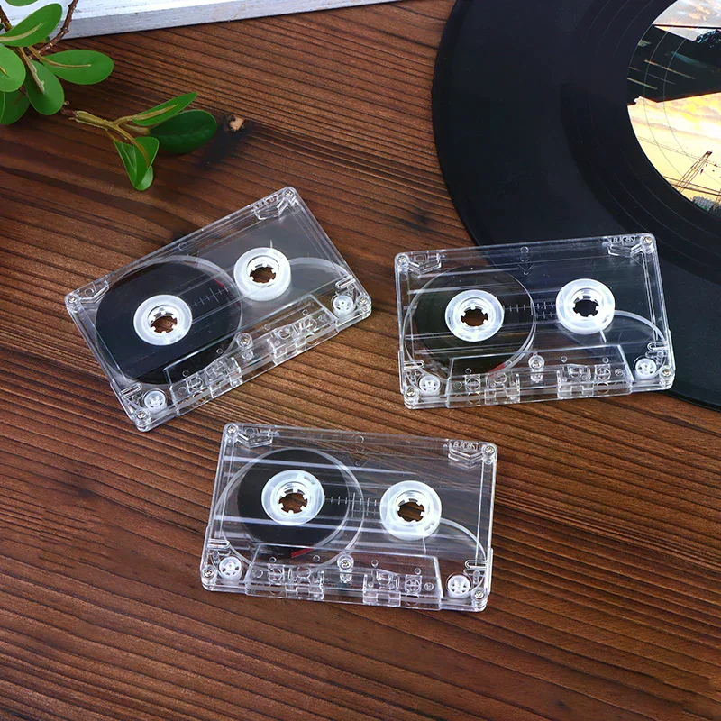 Lege cassetaudiorecorder, standaardcassette, magnetische tape van 45/60/90 minuten, wordt geleverd met doorzichtige opbergdoos.