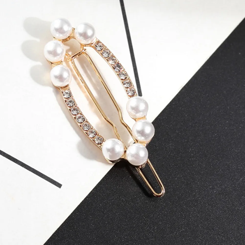 

4Pcs Pearls Hair Clips Rhinestones Crystal Barrette Hairpin Hair Accessories for Prom Wedding Evening Party Daily Wear