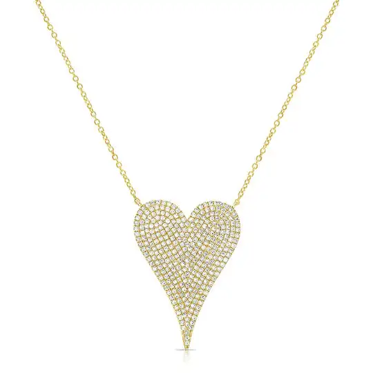 Extra Big Heart Necklace 100% 925 Sterling Silver Micro Paved 5A CZ Classic Fashion High Quality Women Jewelry