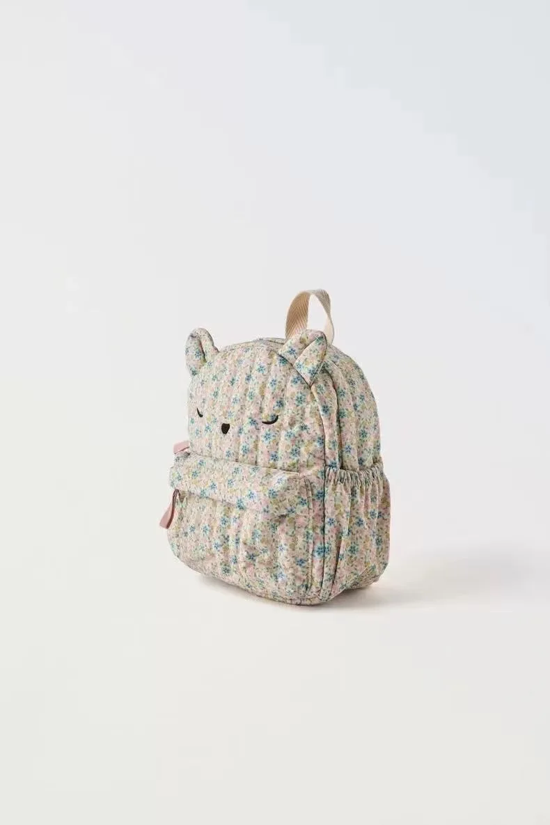 Personalized Kitten Floral Backpack, Children's Backpack, Cute animal Shaped Mini Backpack For Young Children