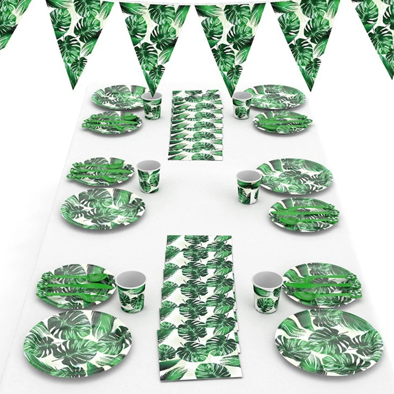 Artificial Tropical Palm Leaves Hawaiian Luau Party Aloha Summer Jungle Theme Party Decoration Wedding Birthday Home Table Decor