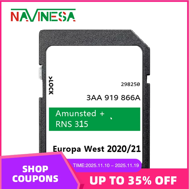 

3AA919866A Version12 West Europe Map GPS SD Card RNS315 Navigation for Skoda Octavia Superb Rapid Yeti Praktik Fabia Memory Card