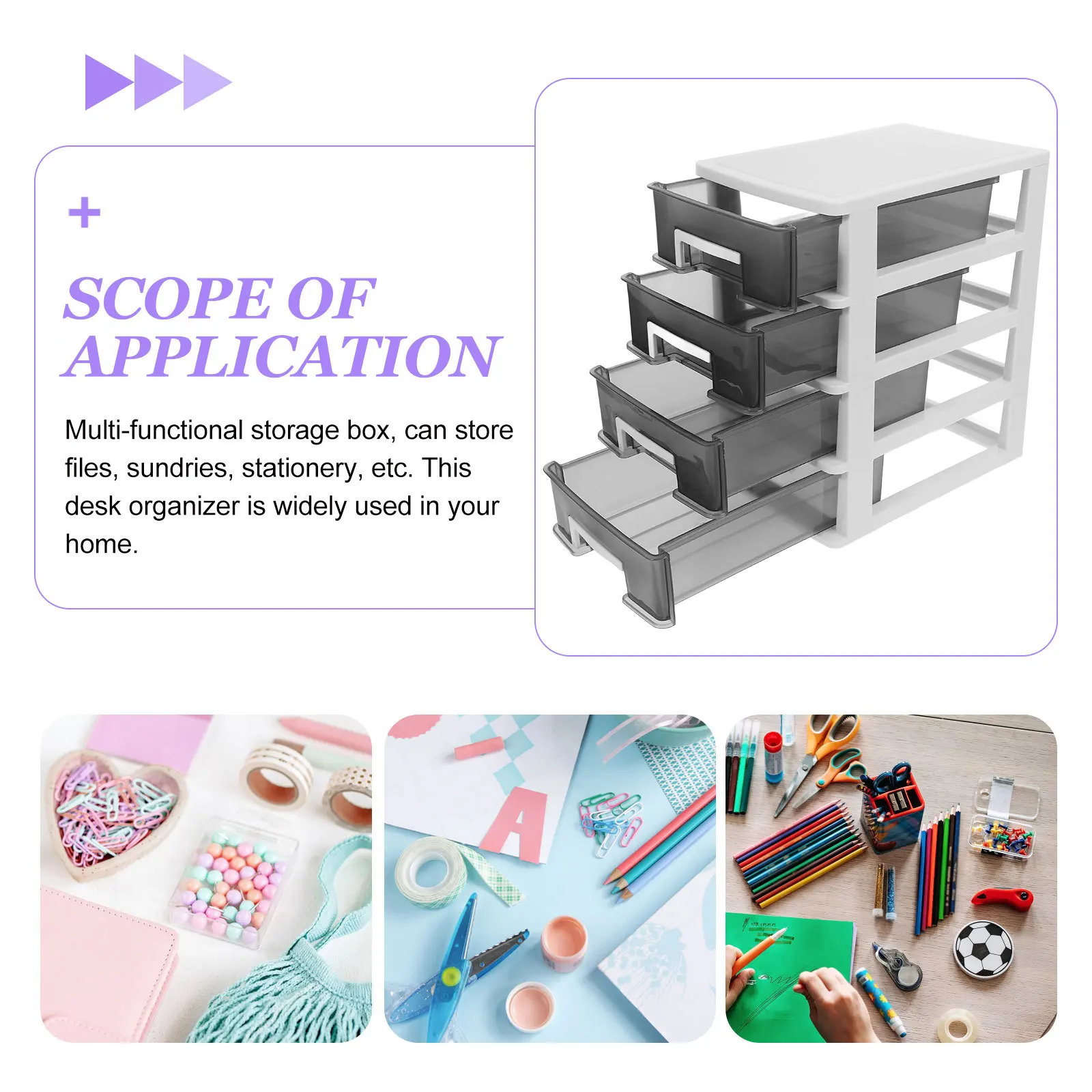 

Household Four-Layer Desktop Storage Cabinet Plastic Drawer Type Closet Portable Multifunction Dustproof Storage Box Organizer