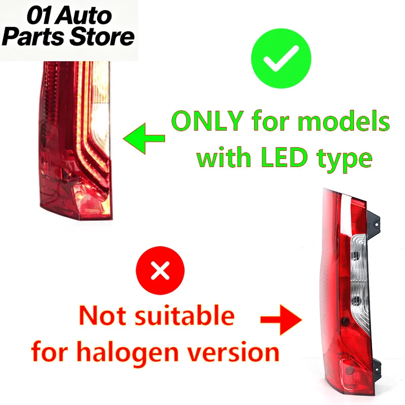 LED Tail Light For Mercedes-Benz Sprinter 1500 2500 2019-2021 Rear Lamp Stop Brake Fog Light Turn Signal Light 9108205300