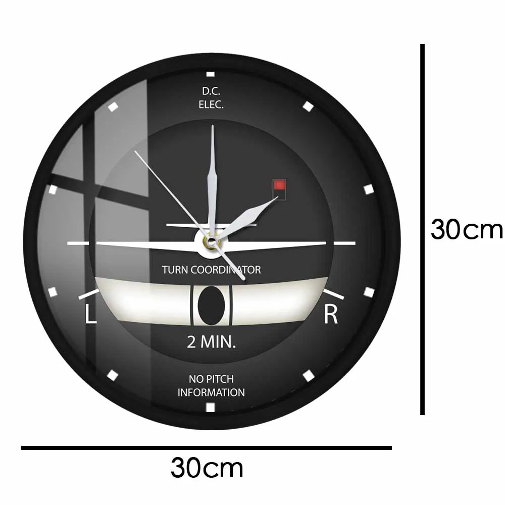 Turn Coordinator Aircraft Flight Instrument Modern Metal Frame Wall Clock Pilot Airplane Aviation Silent Wall Watch For Bedroom