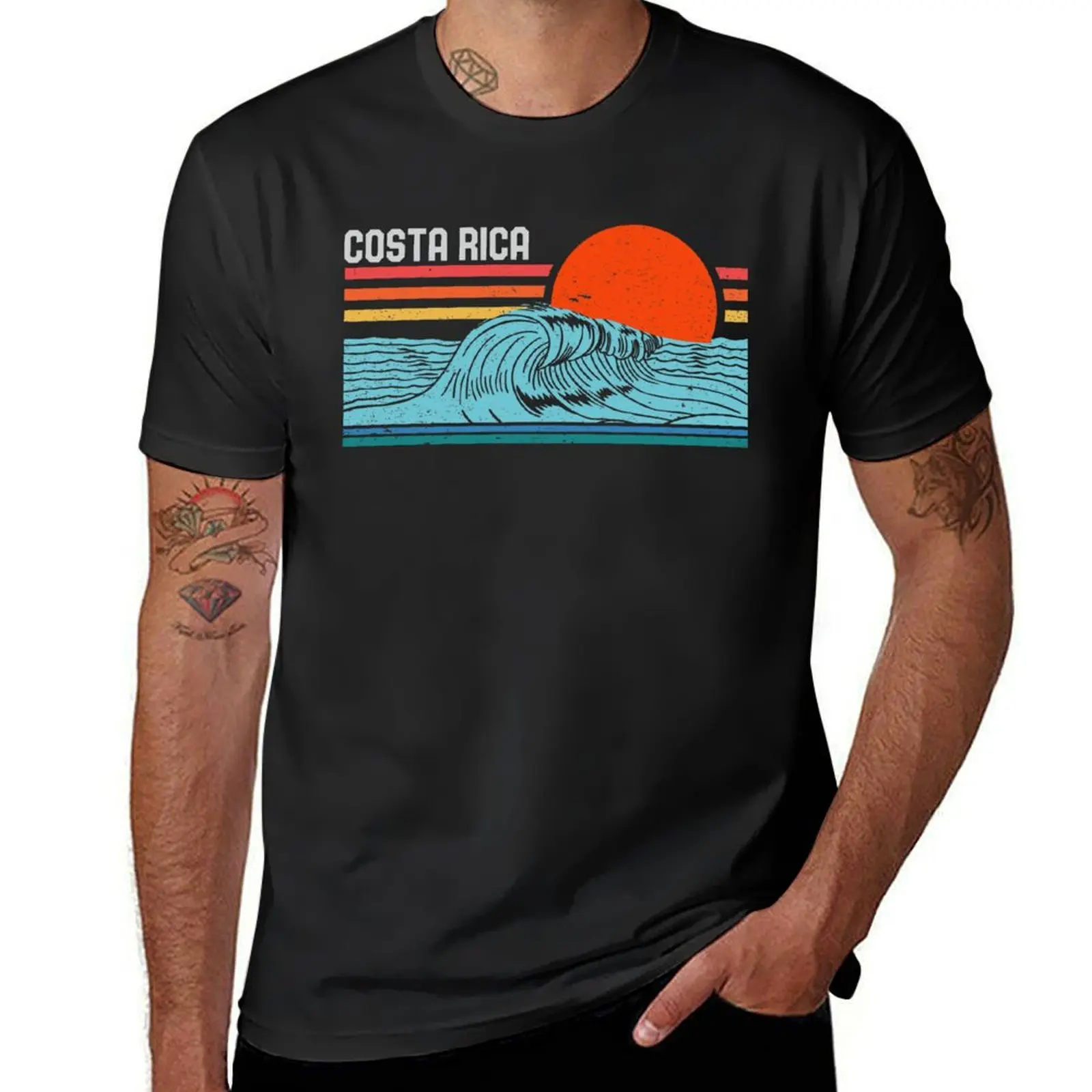 

Vintage Costa Rica Beach Surfing Retro Surf 70s 80s Wave T-Shirt hippie clothes man clothes anime slim fit t shirts for men