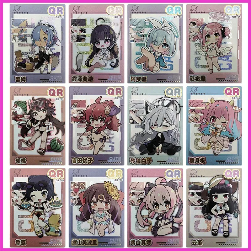 

Anime Goddess Story Rare QR Refractive Flash Cards Rem Hu Tao Yuko Yoshida Toys for boys Collectible Cards Birthday Gifts