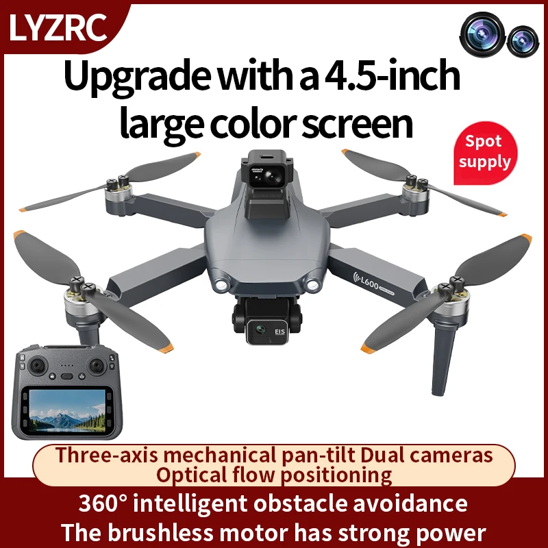 

RC Toy L600 PRO MAX GPS 8K Aerial Camera Cardan 3 Axis FPV Brush to Avoid Obstacles with RC Dron Large Screen Control