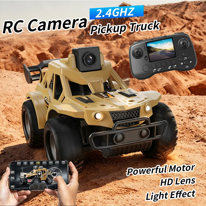 G33 1:28 RC Mini Climbing Car With LED Light and HD Camera Radio Remote Control Cars Alloy Toy For Kids Christmas Holiday Gifts