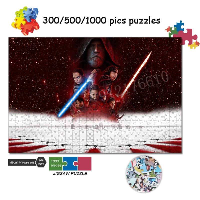 

Наборы головоломок (108/200/300/500/1000 элементов) по мотивам «Звездных войн», цифровое искусство, фильмы Диснея, развивающие, антистресс, DIY, игрушки-головоломки