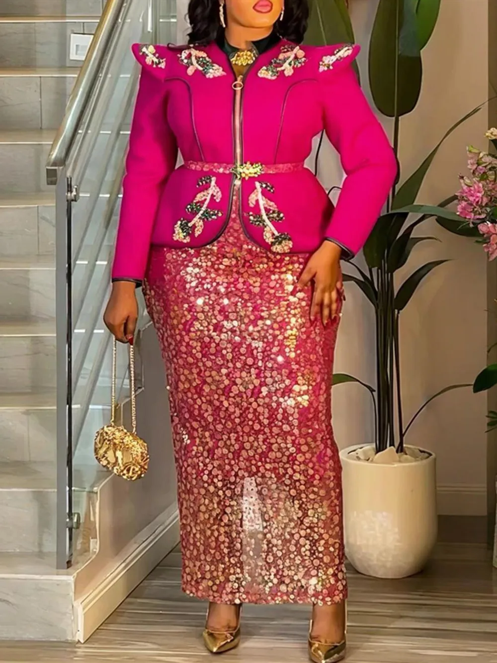 

Африканская одежда больших размеров для женщин: комплекты из 2 предметов (топы и юбки) в стиле дашики, анкара, с пайетками, для свадеб, вечеринок и торжественных мероприятий, 2026