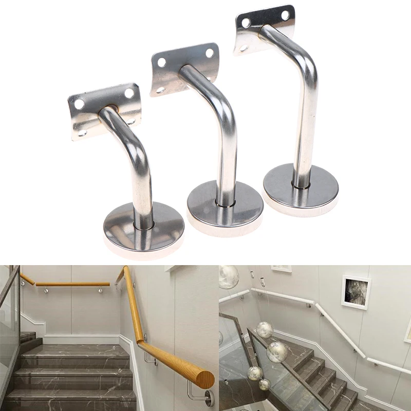 Handrail Bracket Stainless Steel Wall Support Hand Rail Balustrade Mopstick Wall Mounted Handrail Bracket Fixing Accessories