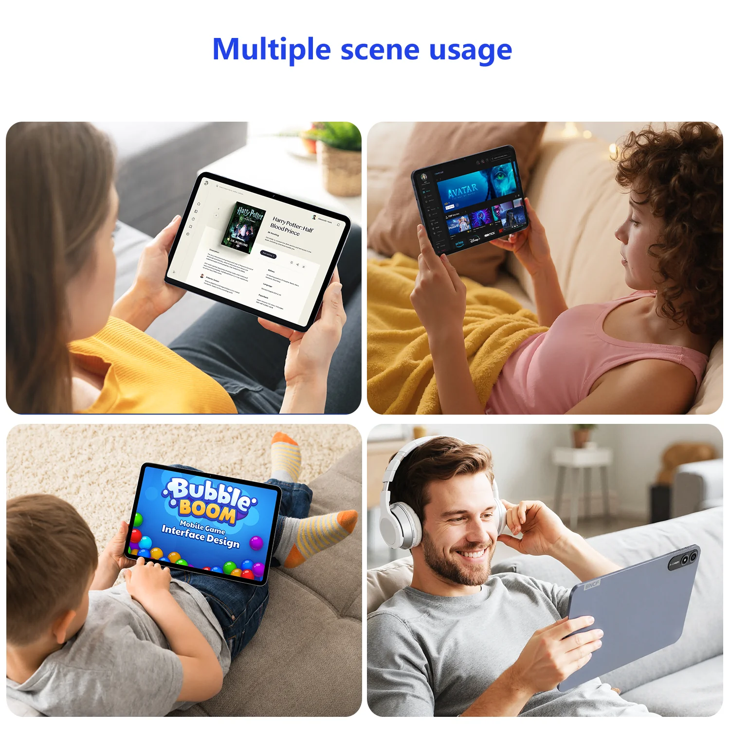 BNCF BPad 13,4 polegadas Unisoc T615 Tablet Android15 (6 + 14), GB de RAM + 256 GB de ROM 10000mAh Bateria 4G LTE Widevine L1 2K IPS Tab