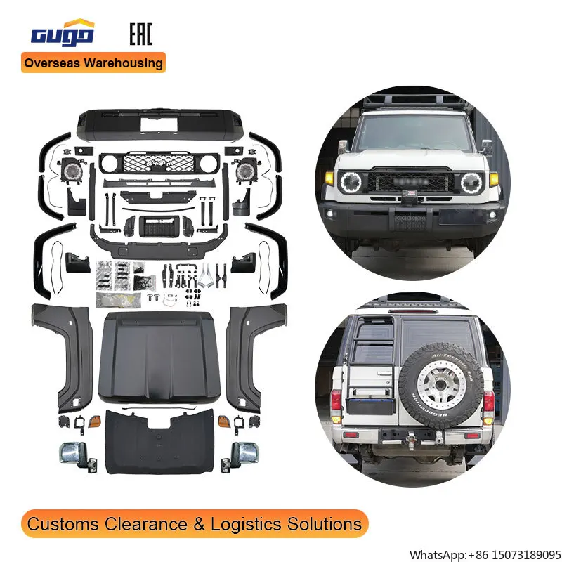 

GUGO Bodykit for 2002-2022 Fj76 Series Parts Front Bumper Headlight Upade for 2024 76 Model
