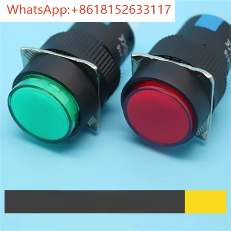 10個入り-自己複合6ピン-[2no2nc]-yj-la16-11bnzs-16mm丸型角ボタンスイッチ