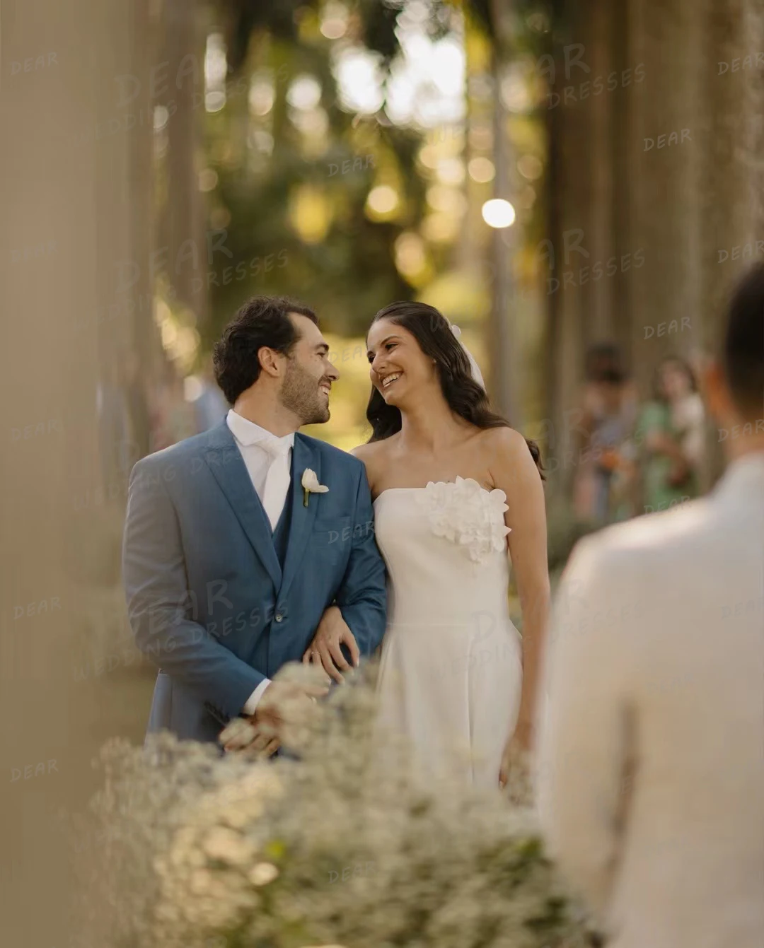 Vestidos De Novia De satén sin mangas para mujer, traje Sexy De lujo, apliques sin tirantes, Formal