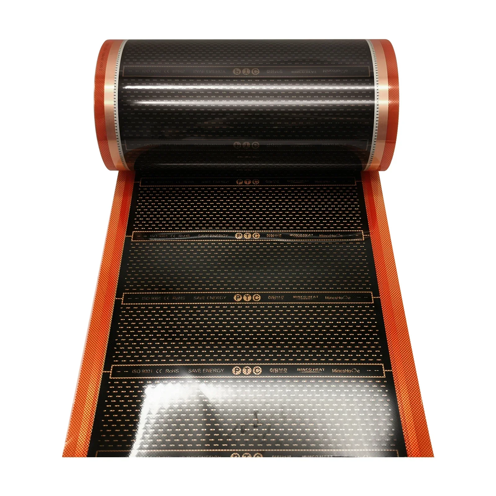 Minco Heat AC220V 240w/m2 50/80/100cm Width New Infrared Orange PTC Underfloor Heating Film 0.125~4㎡ for Flooring