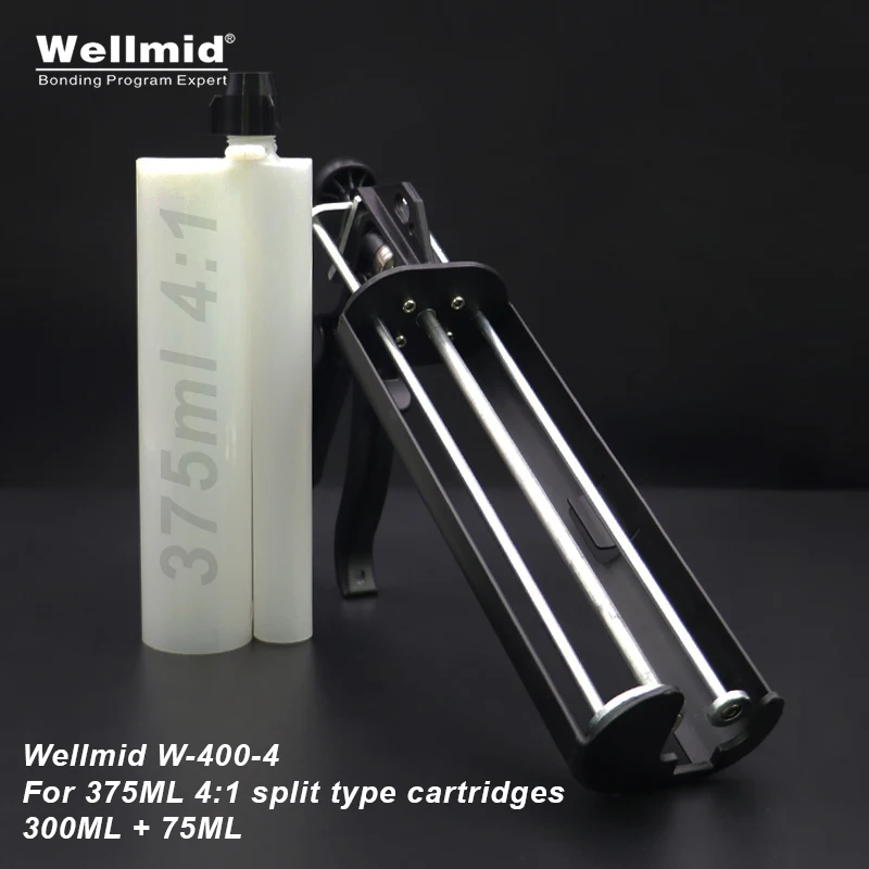 Pistola de Metal para 375ml 4:1 tipo Dividido Cartuchos ab Distribuidor Adesivo Cola 2k Loctite Cartucho Araldite ab Pistola Elétrica Manual