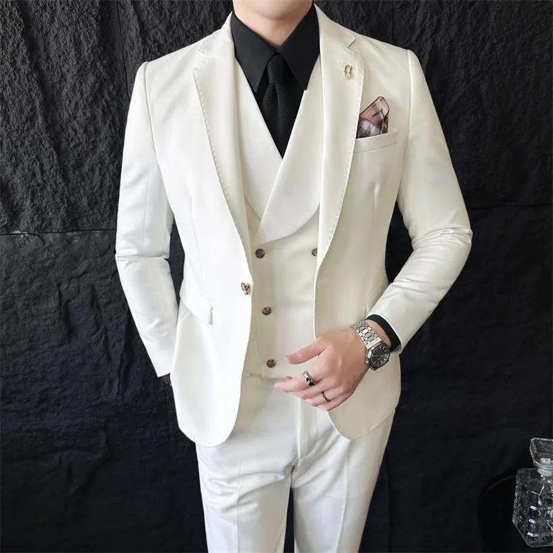 Traje informal de negocios para hombre, traje de novio de estilo coreano, a la moda, 162