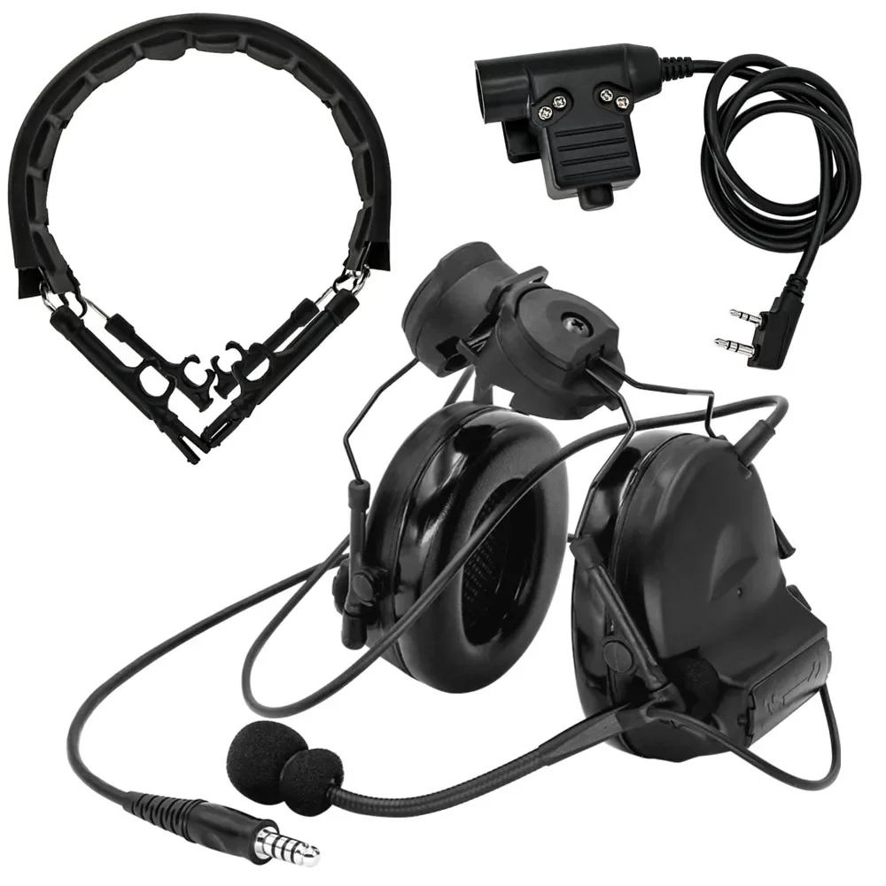 TCIHEADSET COMTA II Helmet Bracket Edition Tactical Headset and Tactical PTT U94 Ptt and Military Headset Comta Headband