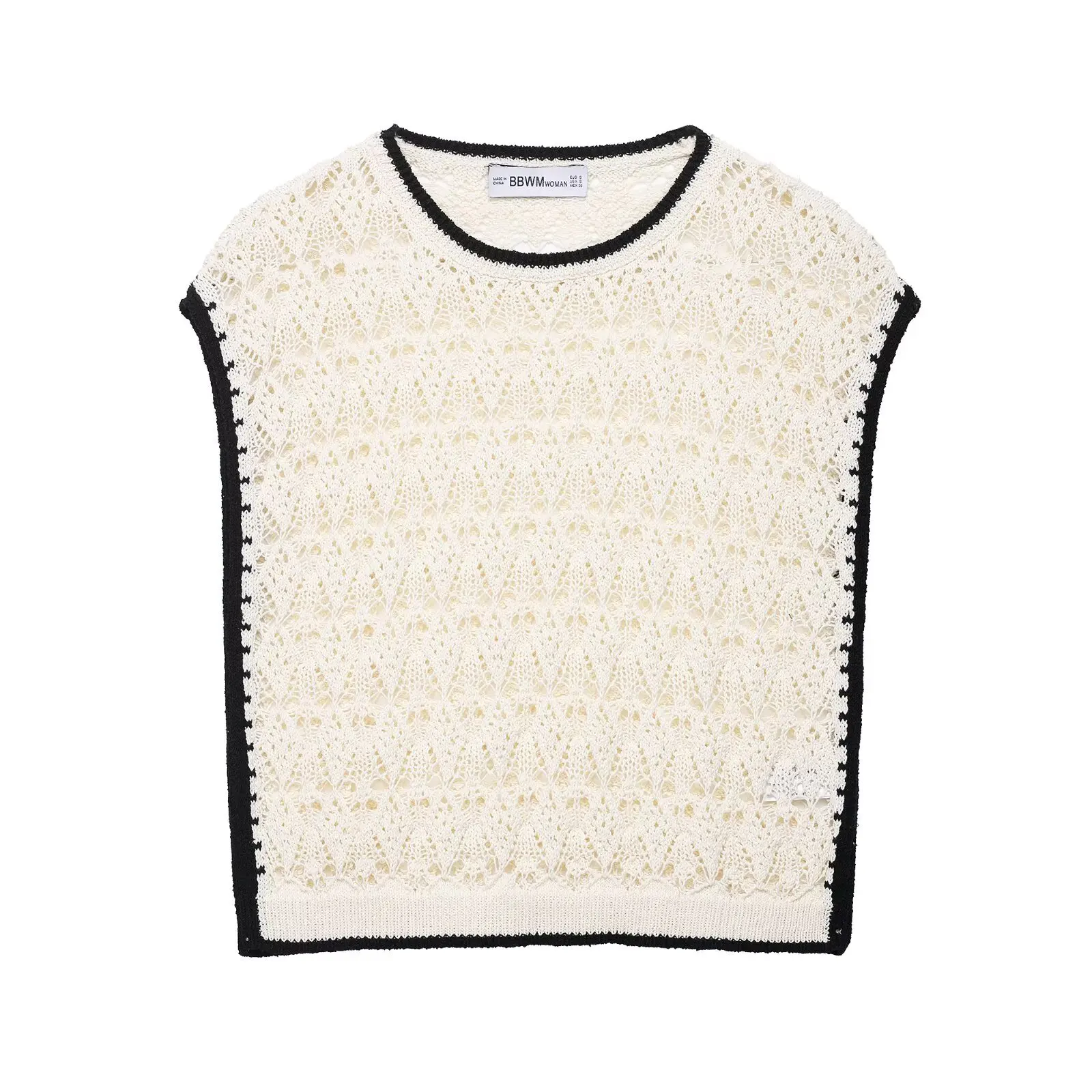 

Hooded 2025 Autumn and Winter Women's Popular Jacquard Mesh Knitted Tank Top