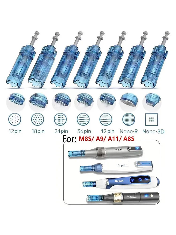 Bajonetcartridge Naald voor Dr Pen M8S/A8S/A9/A11 Microneedle 12/18/24/36/42 Pin/Ronde Nano/3D Vervanging Tip - afbeelding 2