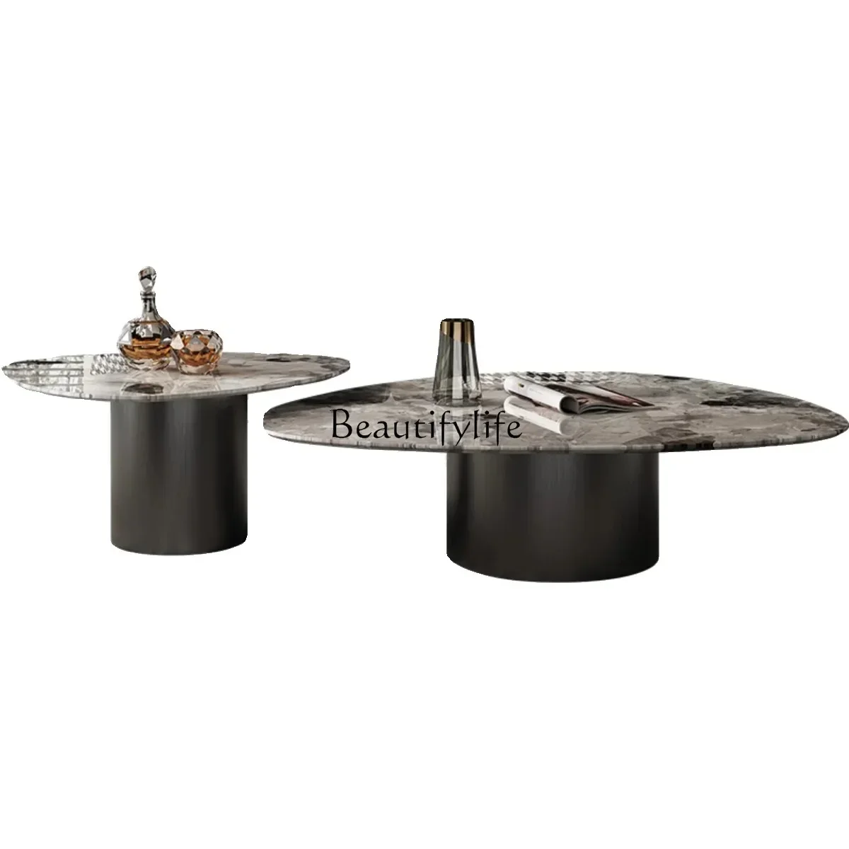 

35FG26size special-shaped marble coffee table combination high-end artist home living room microcrystalline stone tea table new