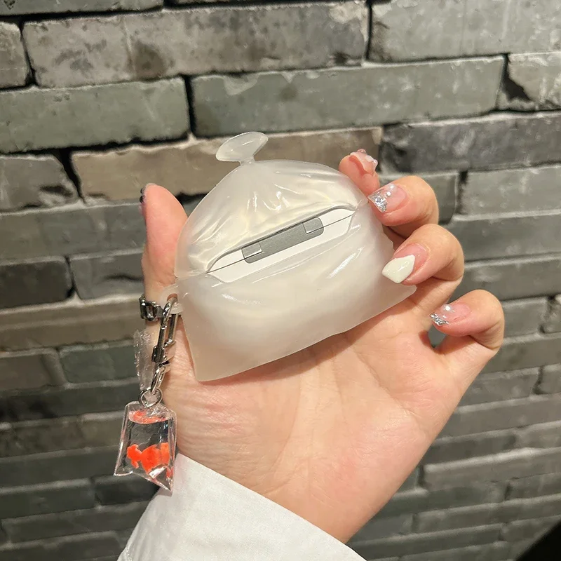 Bag with Goldfish Case for HUAWEI FreeBuds 4 4e 4i 5 5i 6i Cover for HUAWEI Free Buds Pro2 Pro3 Pro4  SE2 SE3 Free Clip FreeClip
