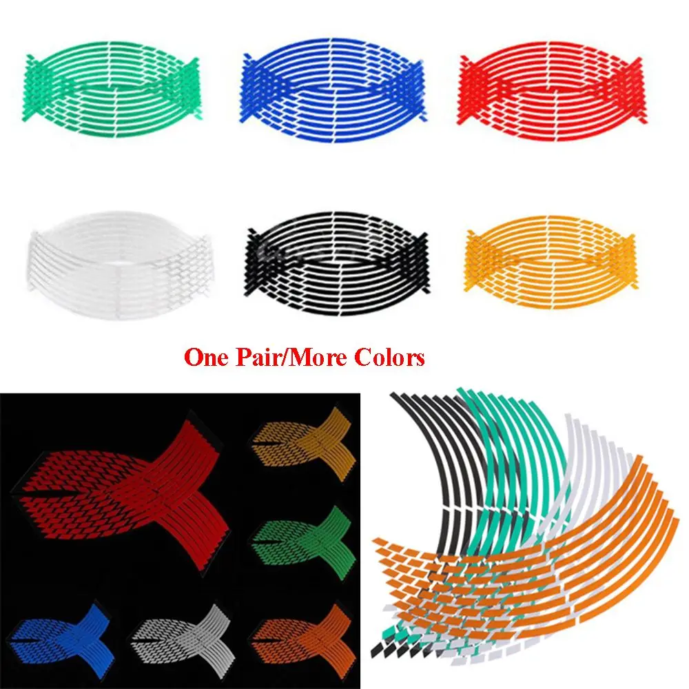 Auto Accessories Personality Tire Strips Reflective Rim Tape Wheel Sticker Motorbike  Decals
