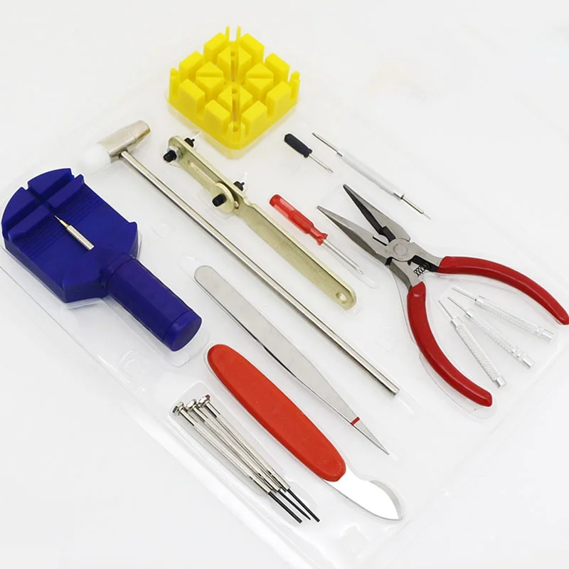 16pcs/set watch repair tool kit for watch back cover opener strap battery replacement or watchpart portable watchmaker tools set