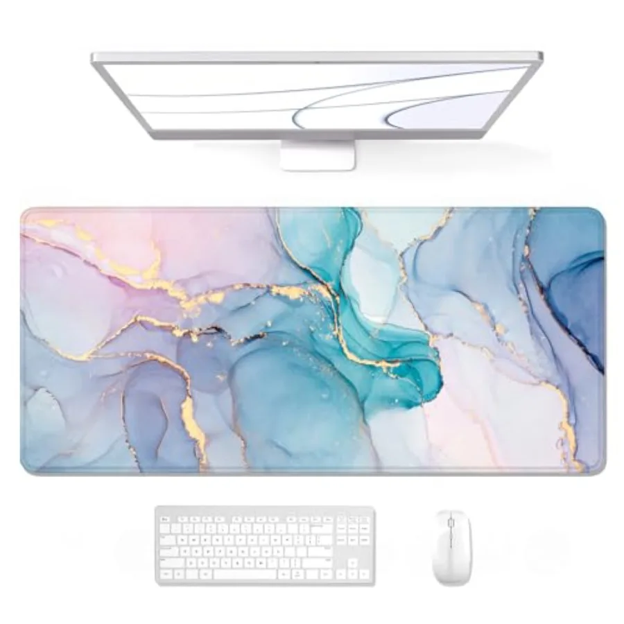 Large Mouse Pad, L Gamg Mousepad, Desk Mat for Desktop, Thick Rubber, Big and Long Size, Stitched Edges, Full Desk Pad for Lapt