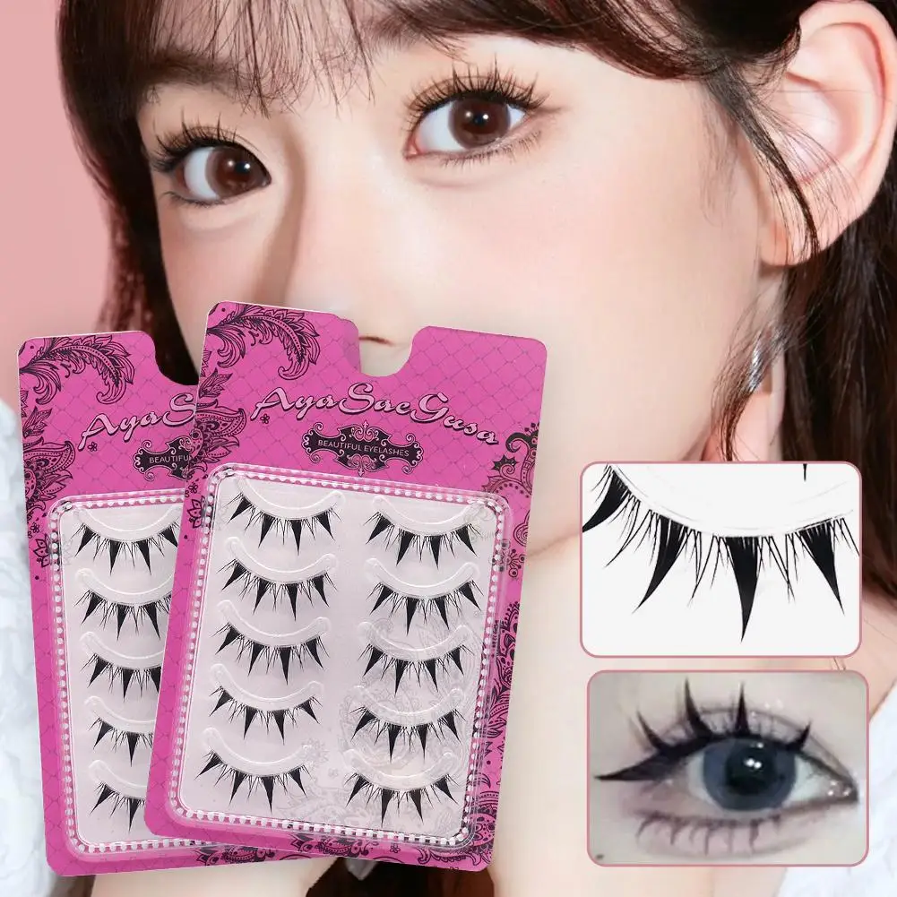 Short Fake Eyelashes Wet Cat Series Natural Hard Stem Double Daily Eyelashes Naked Work Simulation Eyelid False Support Mak T4P4