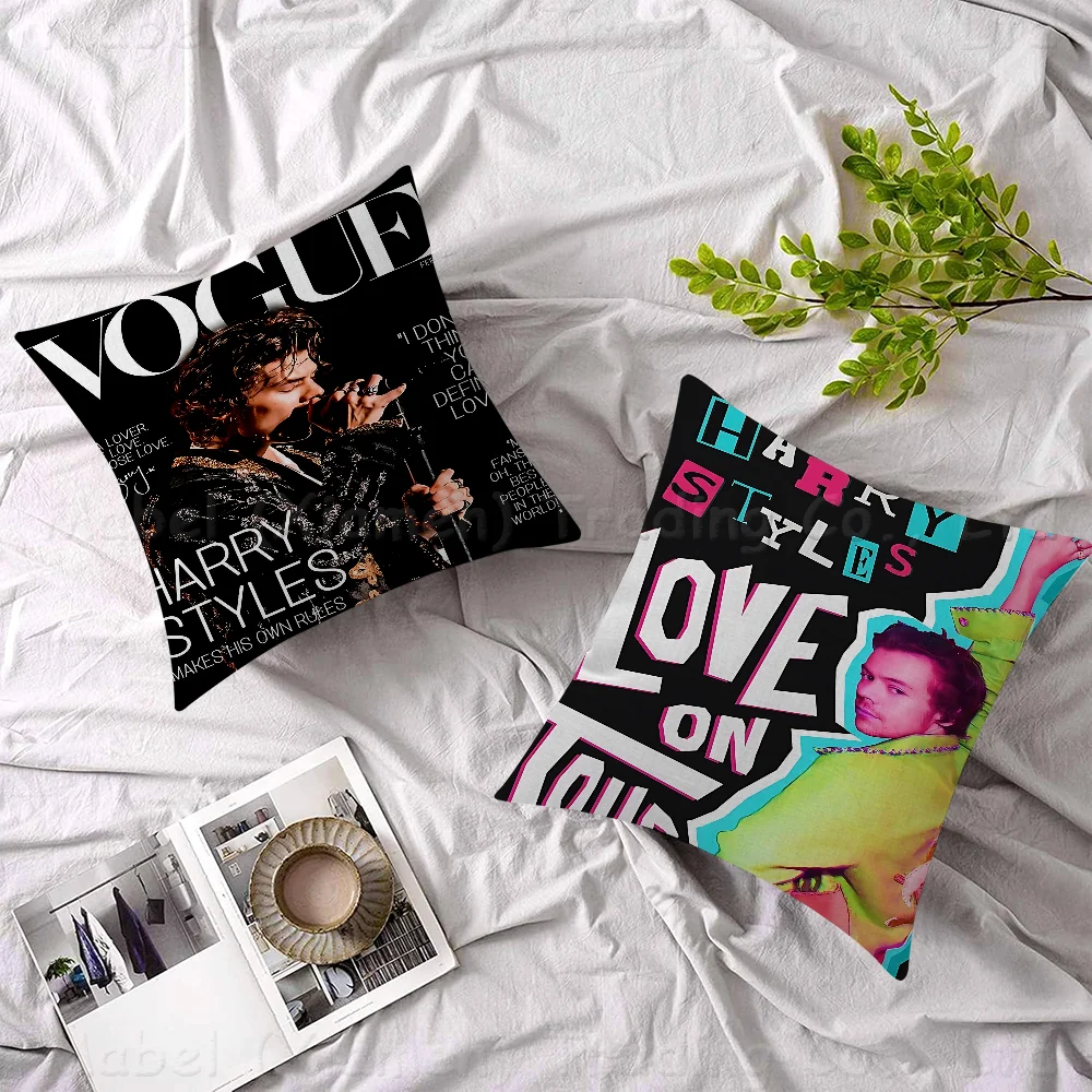 H-Harry E-Edward Styles Decorative Room Aesthetics Pillow Case Home Decor Bedroom Sofa Bed Couch Pillow Cover 45x45