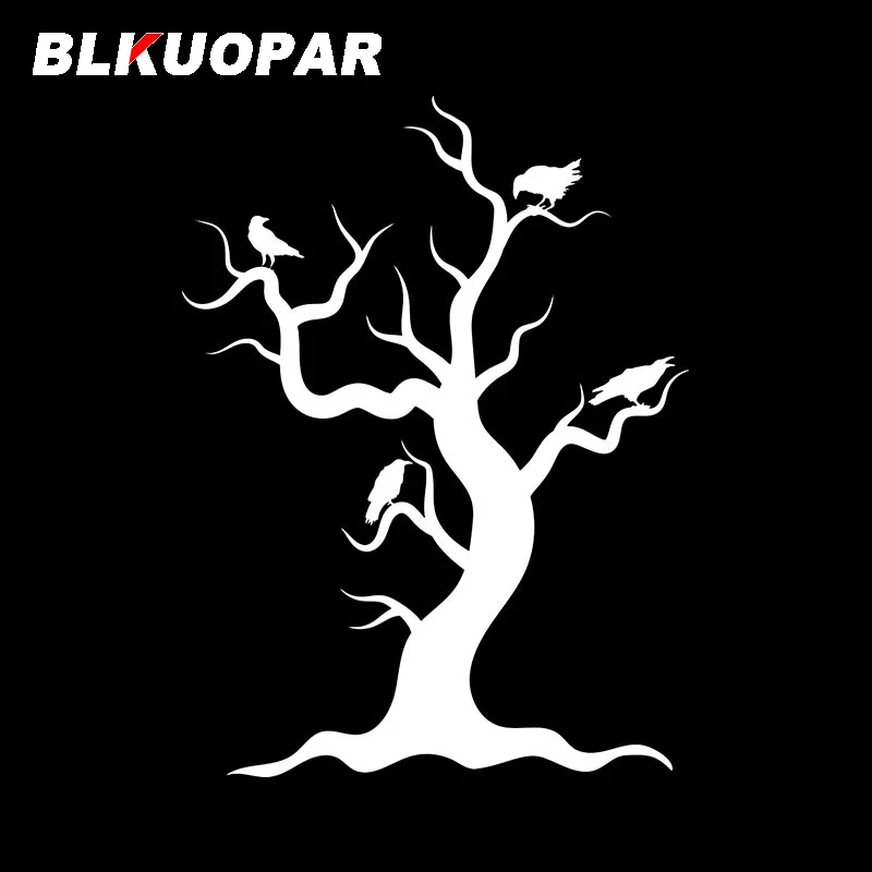 BLKUOPAR Crows In Tree Car Sticker Scratch-Proof Creative Original Graphics Waterproof Personality Sunscreen Car Accessories