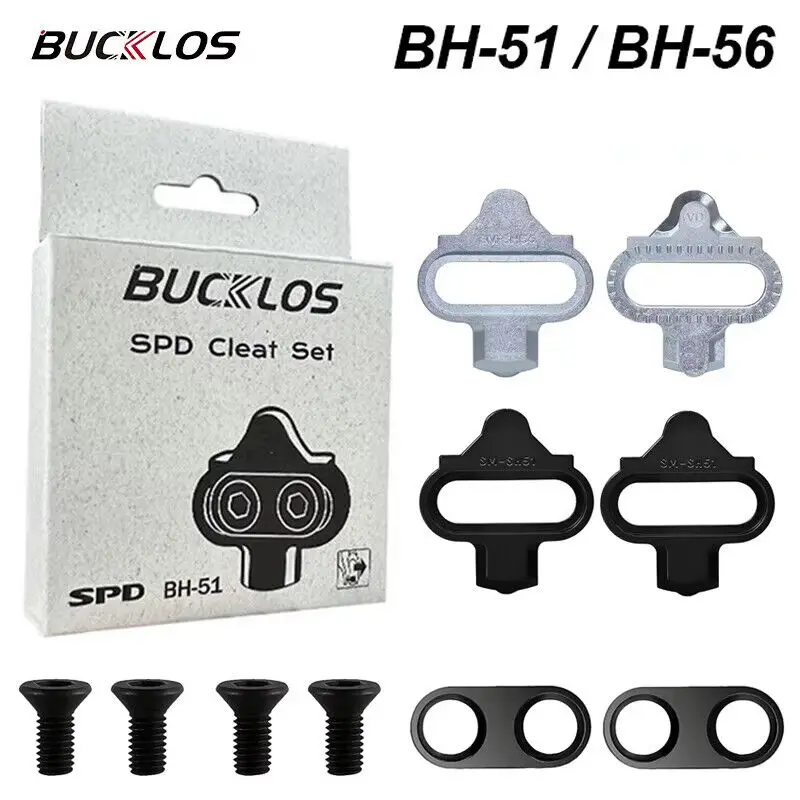 BUCKLOS MTB Cleats for SPD Bicycle Self-Lock Pedal Cleat Durable Cycling Shoes Pedal Clip for SHIMANO Mountain Bike Accessories