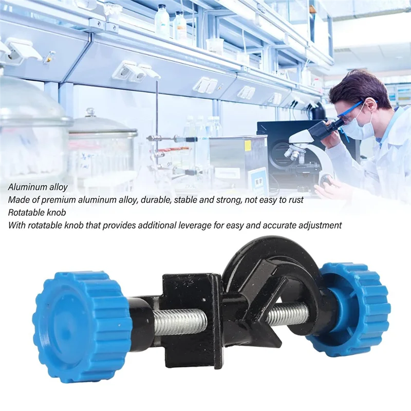 Practical-5Pcs Lab Stand Clamp Holder, Aluminum Alloy Body Laboratory Stand Clamp Holder Right Angle Bosshead Clamps