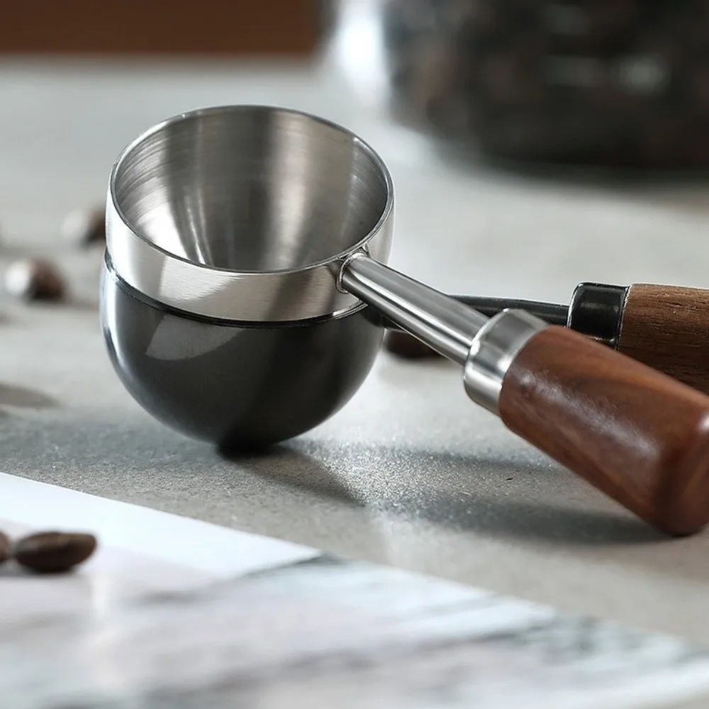 

Gifts 15/30ml Round Head Measuring Spoon Stainless Steel Measuring Accessory Measuring Cup Wooden Handle Coffee Measuring Spoons