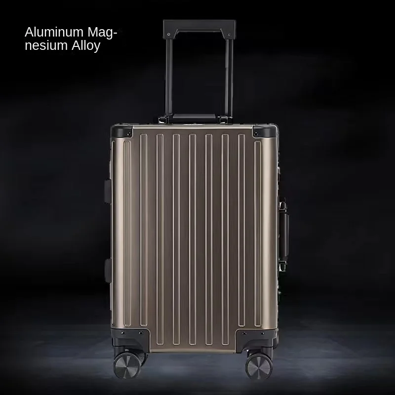 Suitcase Aluminium Rolling Luggage Spinner Cabin Carry-on Bag Women Password Trolley Case Waterproof Suitcases Men Travel Bag