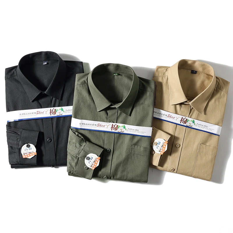 

Новинка, модная рубашка из 100% хлопка для свадьбы, полностью из чистого хлопка, стирка, в японском ретро стиле, мужская деловая Повседневная рубашка-карго с длинным рукавом