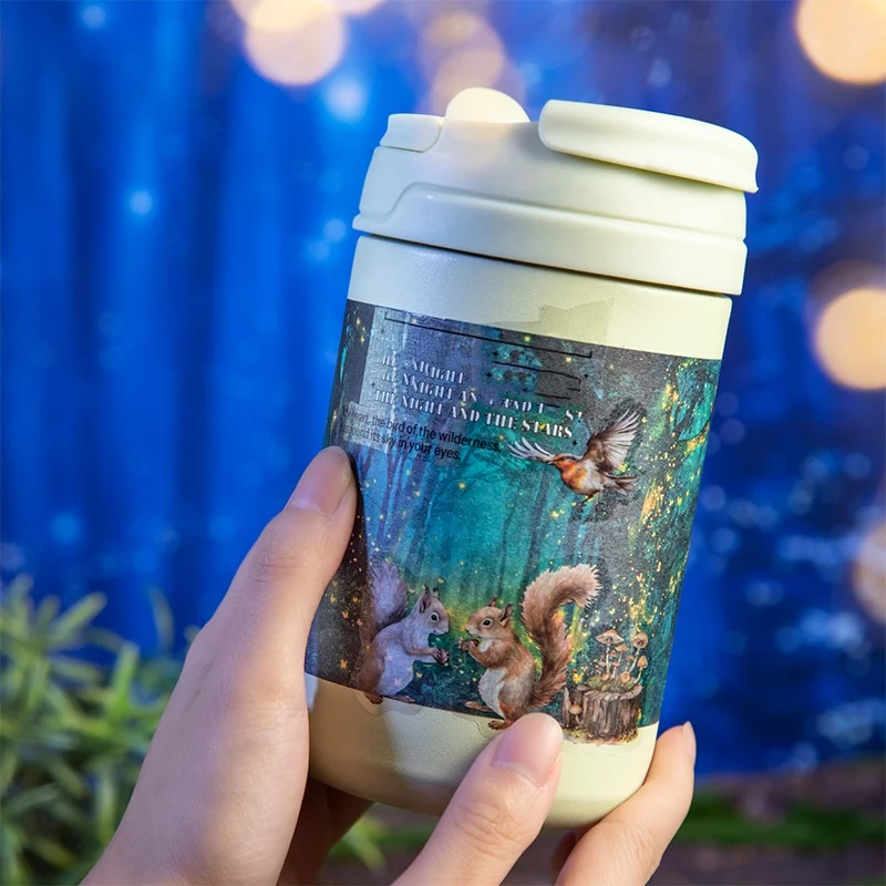 6 Gulungan/Paket Selotip Washi - 8Cm×200Cm - Pola Hutan Langit Berbintang Ajaib, Warna Cerah, Perekat Tahan Lama Cocok untuk Perencana, Jurnal, Botol Air, Kerajinan DIY, Dekorasi Hutan Ajaib, Dekorasi Gaya Alami, Kertas Berkualitas Tinggi, Stiker Dekoratif Eksklusif untuk Penggemar Buku Harian