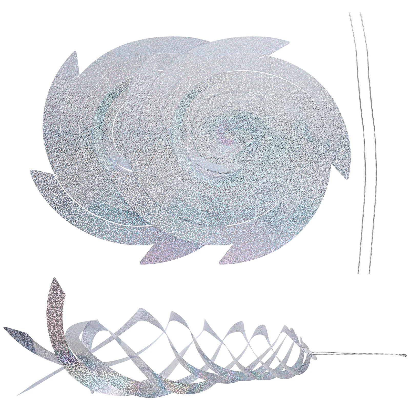 

3Pcs Garden Bird Repellent Revolving Reflective Pendants Silver Hanging Ornamental Bird Expelling Pendant for Orchard Balcony