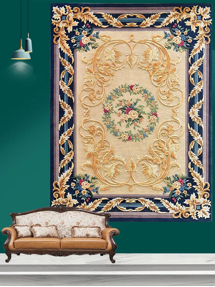 Imagem -03 - Tapete Tamanho Grande 100 Tapetes Mão de lã Esculpida Floral Tapis Salão para Casa Retângulo Antiderrapante Salão Soft Custom Grande Tamanho Tapete