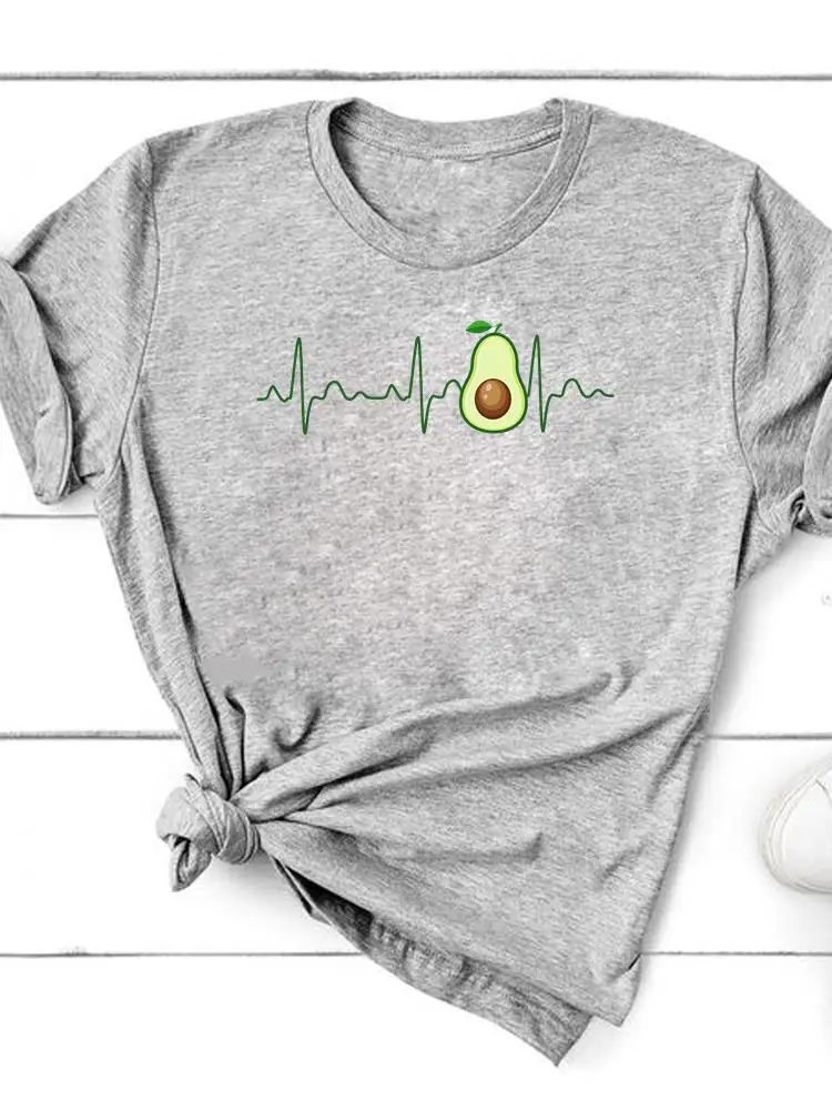 

Love Avocado Sweet Tee Basic Clothing Women Clothes Print T Shirt Short Sleeve Summer Top Fashion Graphic T-shirt